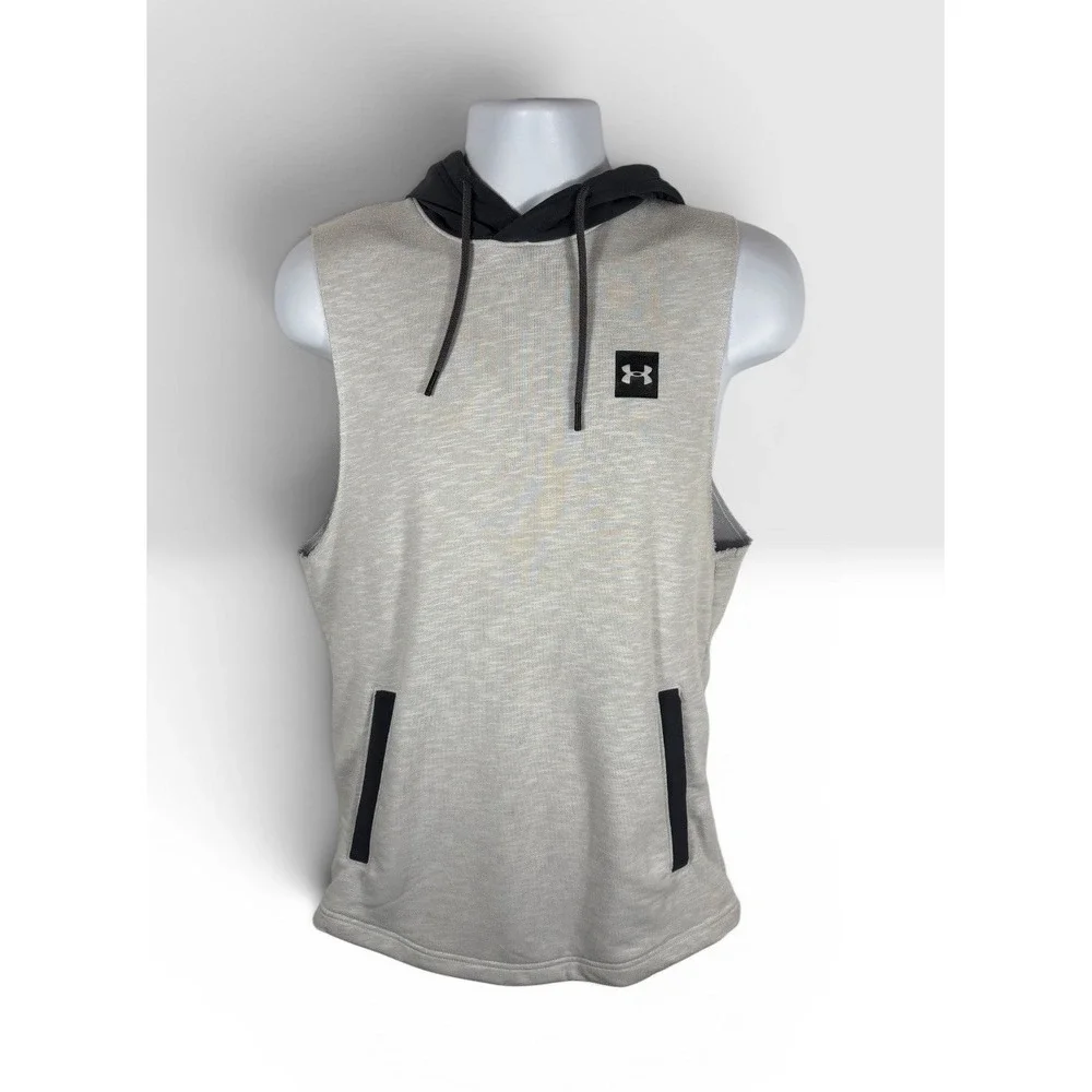 Under Armour Men's Sportstyle Sleeveless Hoodie Size Small Gray Pocket -1836 - Picture 1 of 6